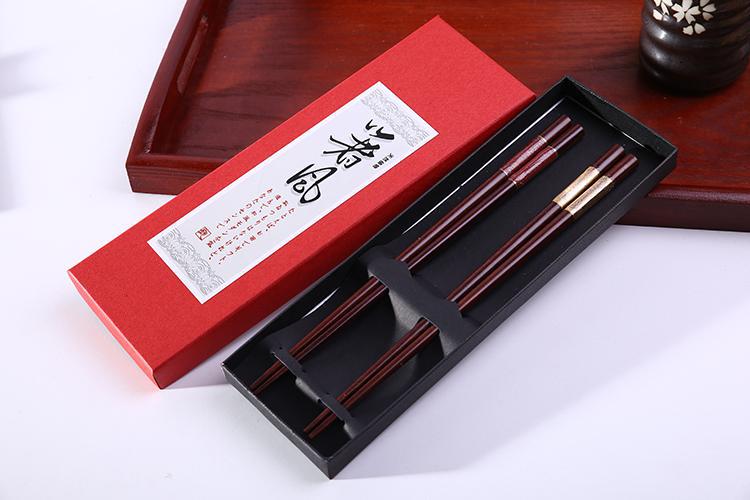 Japanese Chopsticks Wood Set Giftbox 2 Pair Glossy