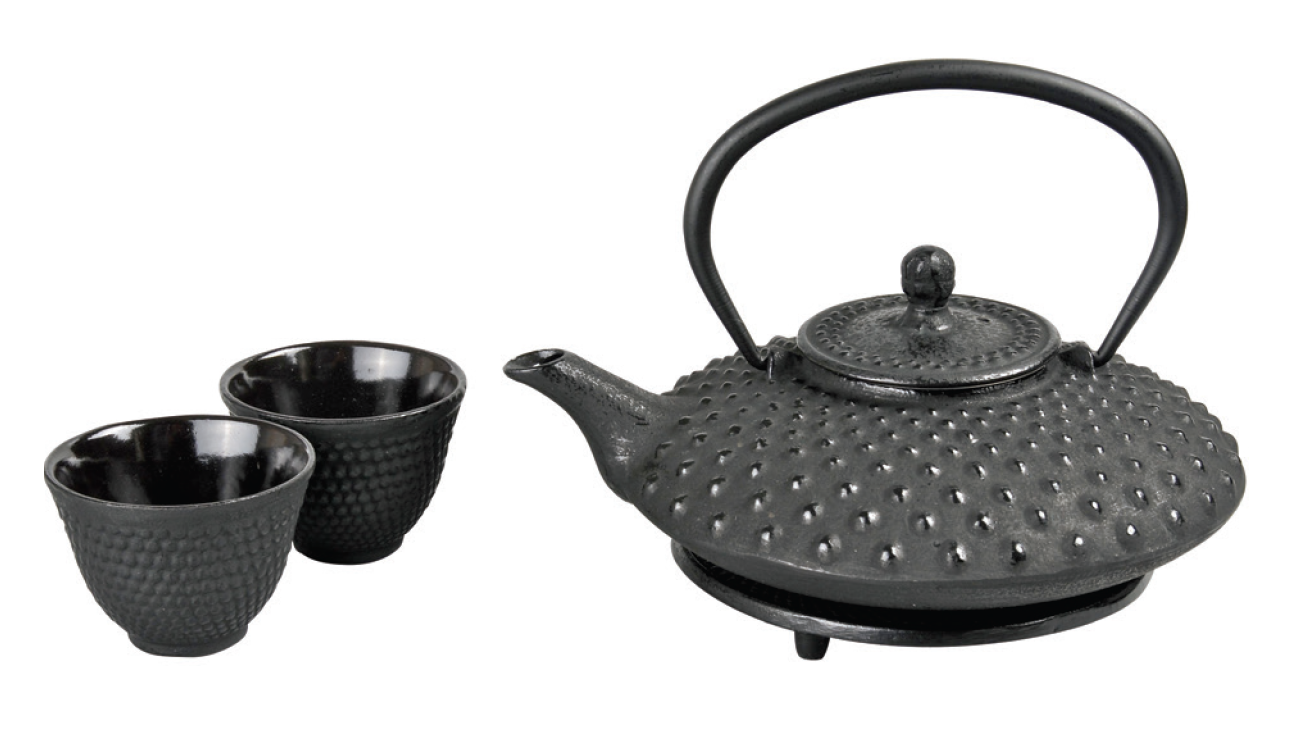 Giftbox Japanese Iron Tea Set Black 21 x 18 x 9.5cm