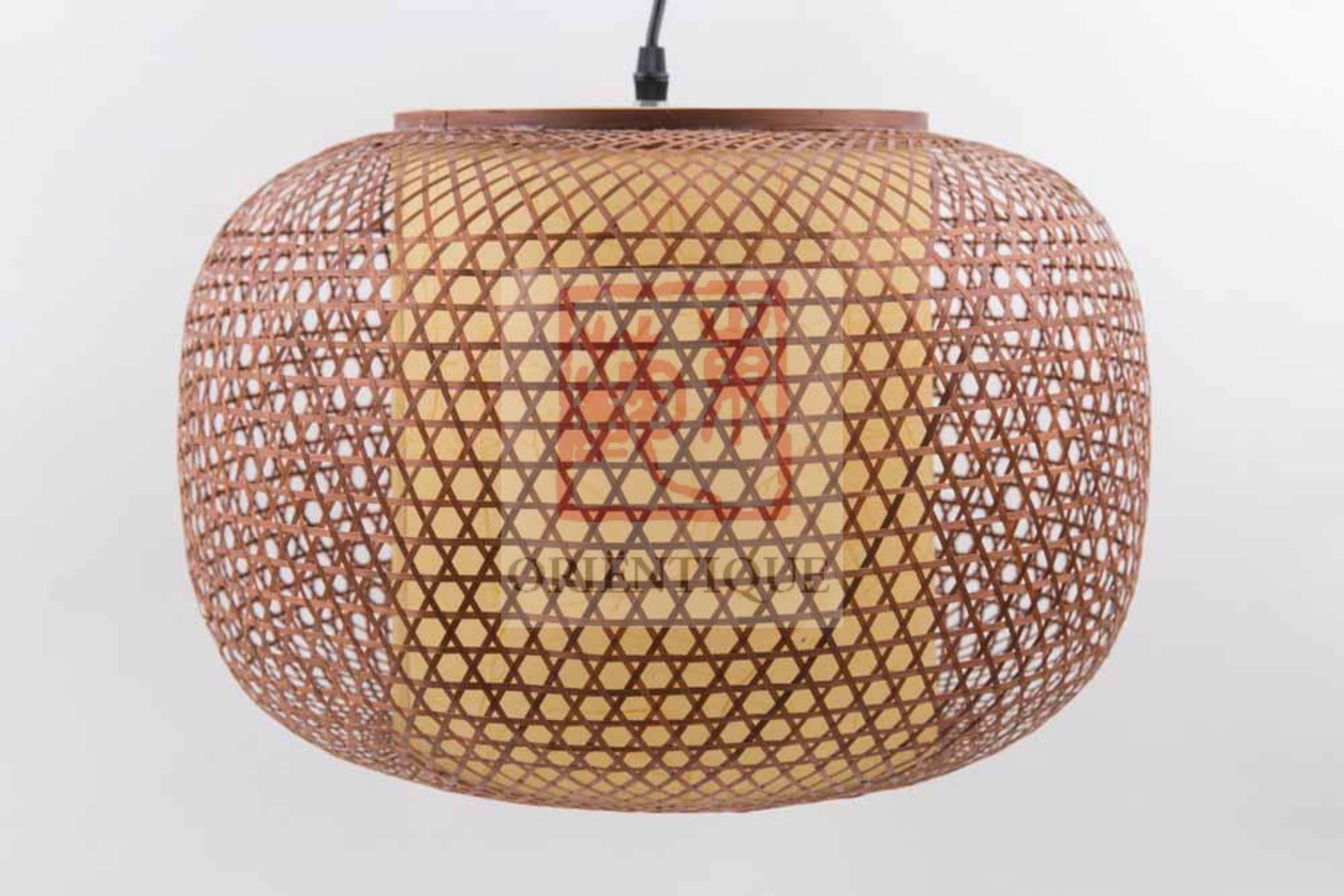 Japanese Ceiling Lighting Bamboo Hand Braided Flat Fine Japanese