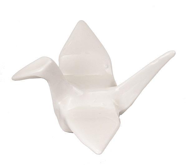 Japanese Chopsticks Holder Porcelain Crane Bird White
