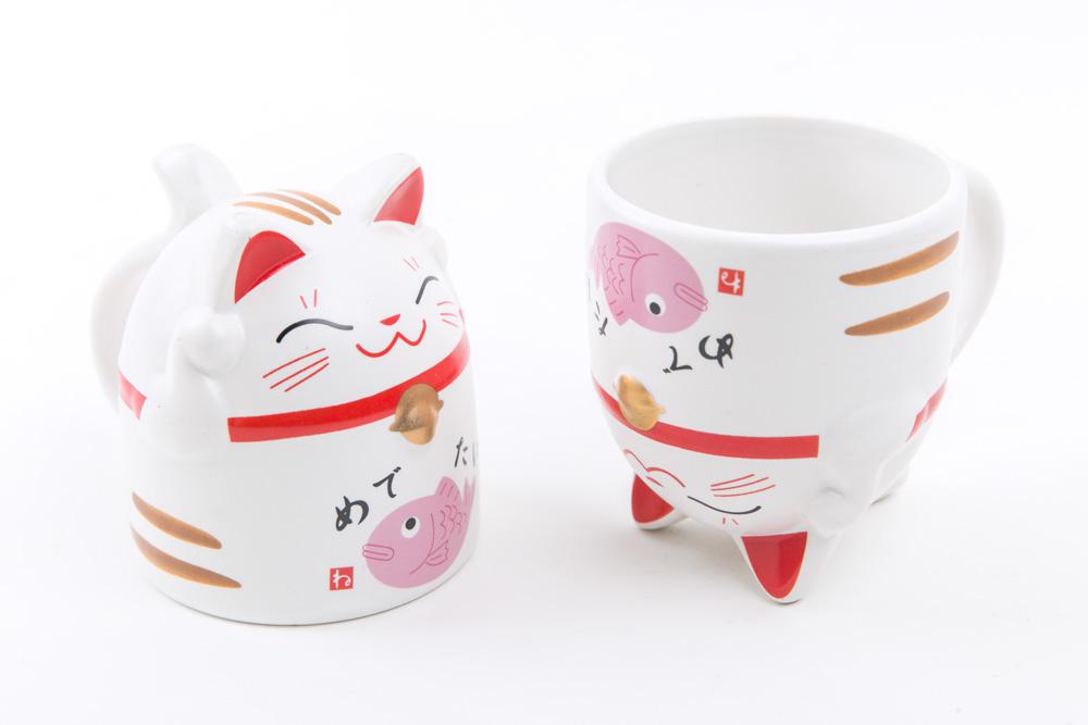 Japanese Lucky Cat Mug Cup Pink