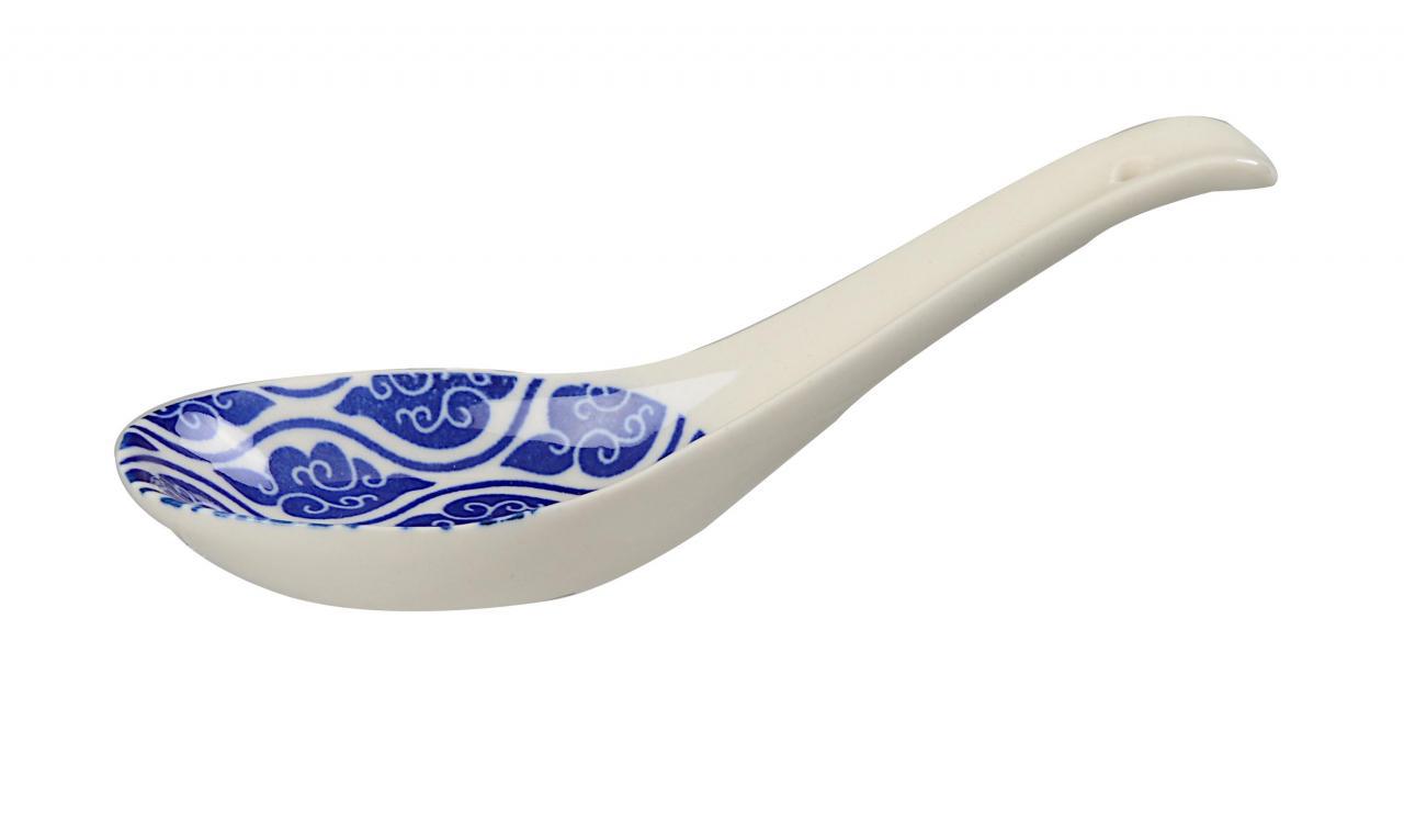 Japanese Spoon Porcelain Nippon Blue Clouds