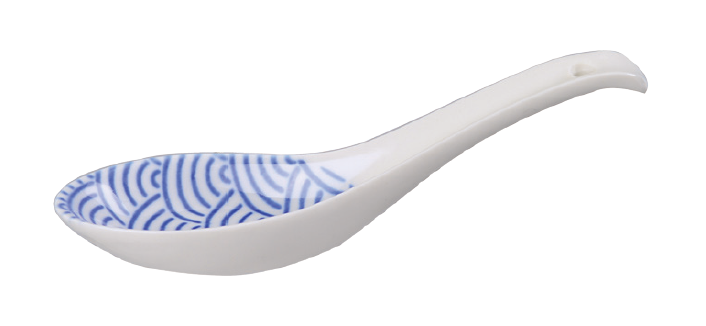 Japanese Spoon Porcelain Nippon Blue Waves