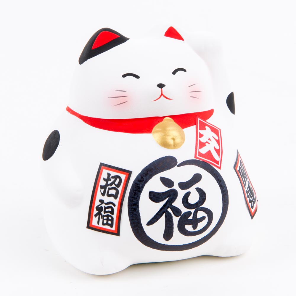 Lucky Cat Maneki Neko Coin Bank White - Better Fortune