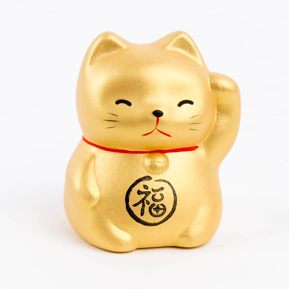 Lucky Cat Maneki Neko Mini Gold