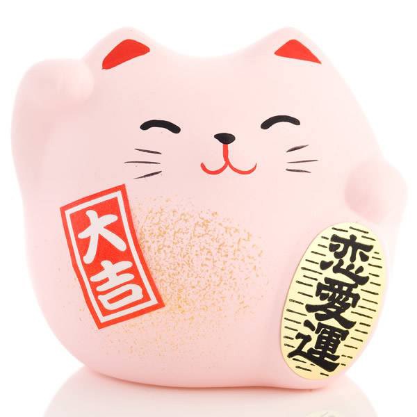 Lucky Cat Maneki Neko Small Pink - Love
