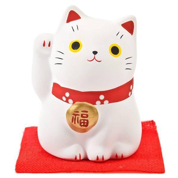 Lucky Cat Maneki Neko White