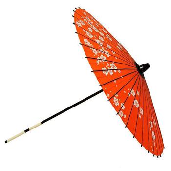 Japanese Parasol Lacquer Plum Blossom Red